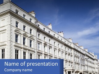 A Large White Building With Lots Of Windows PowerPoint Template