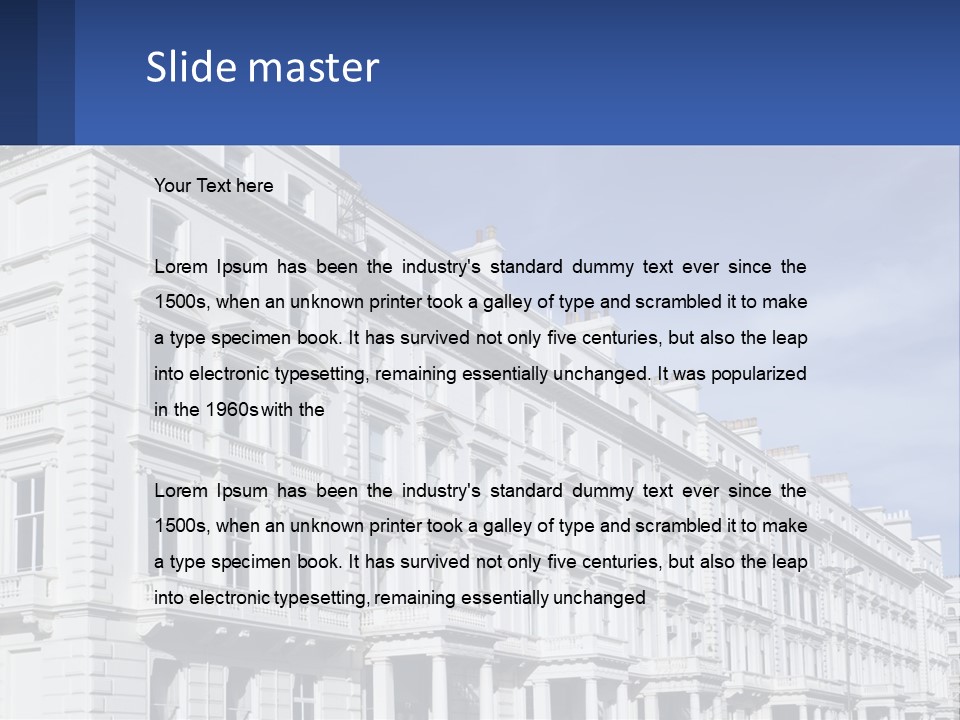 A Large White Building With Lots Of Windows PowerPoint Template