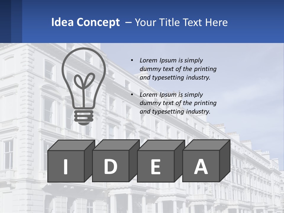 A Large White Building With Lots Of Windows PowerPoint Template