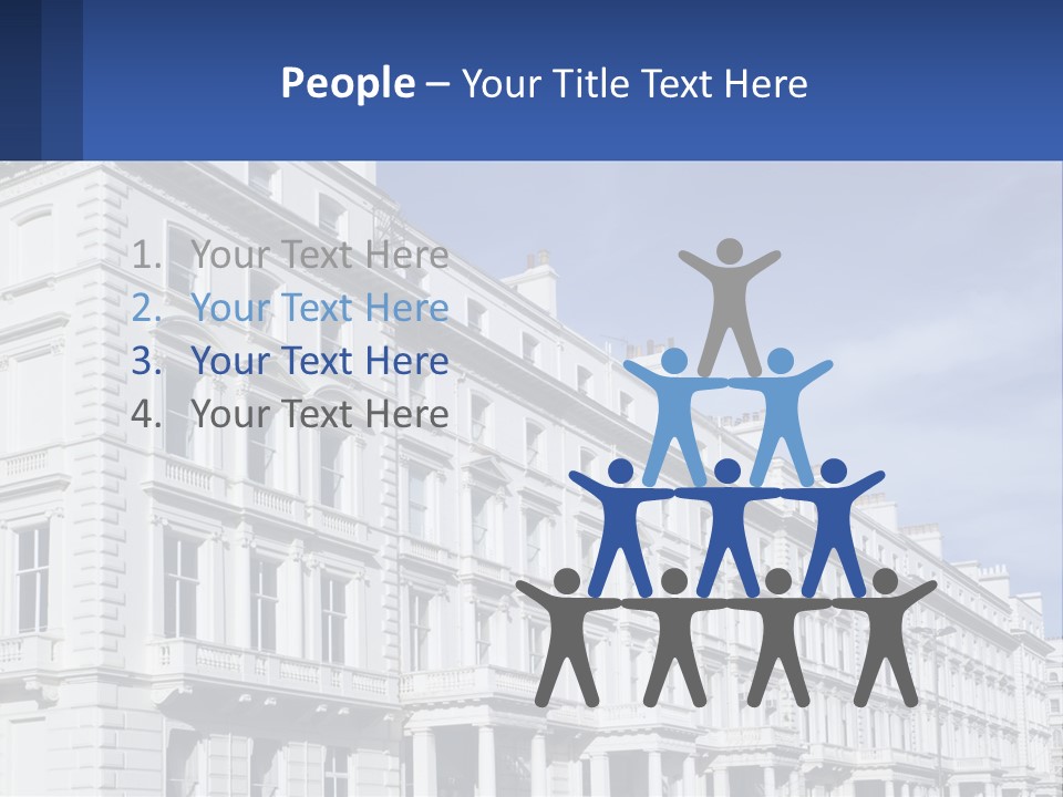 A Large White Building With Lots Of Windows PowerPoint Template