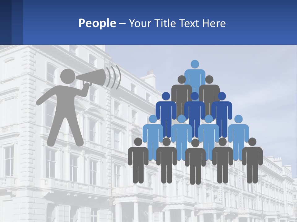 A Large White Building With Lots Of Windows PowerPoint Template