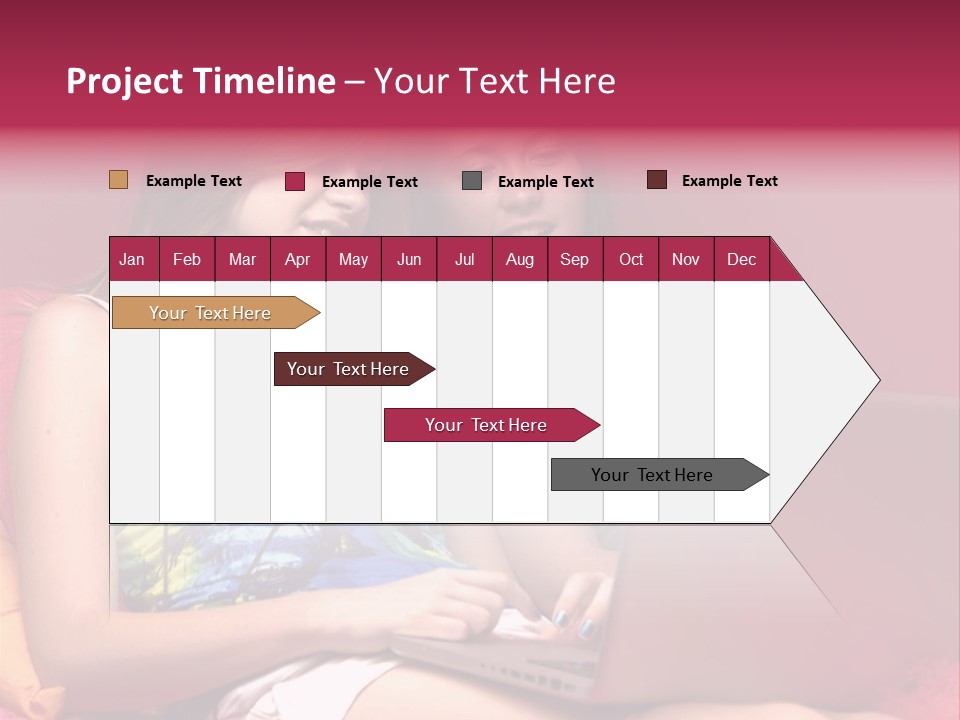 Two Girls Sitting On A Bed With Headphones On PowerPoint Template