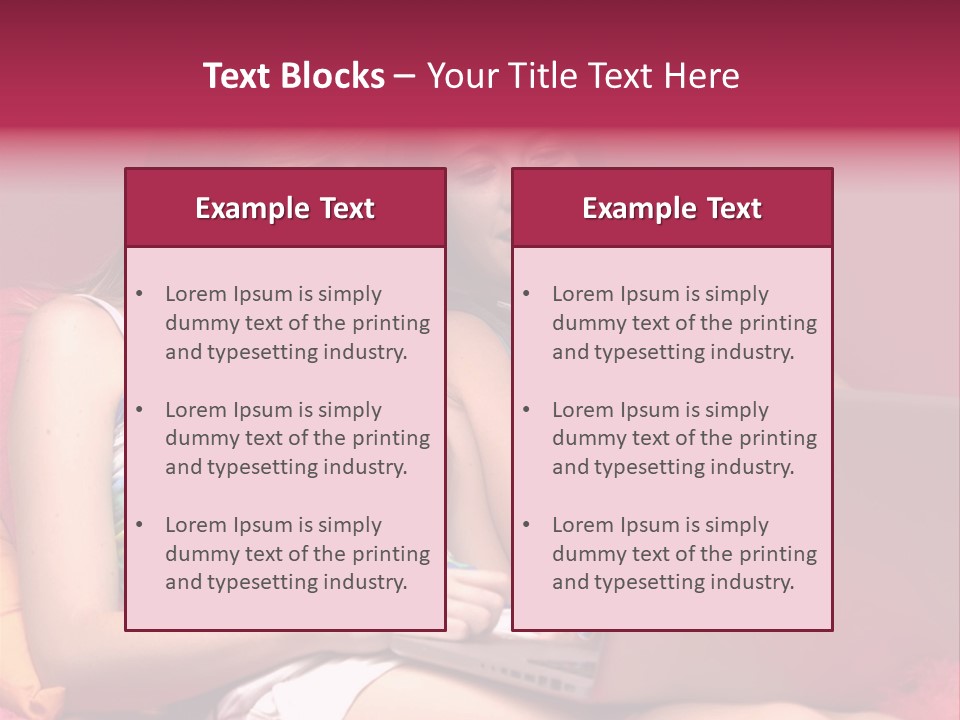 Two Girls Sitting On A Bed With Headphones On PowerPoint Template