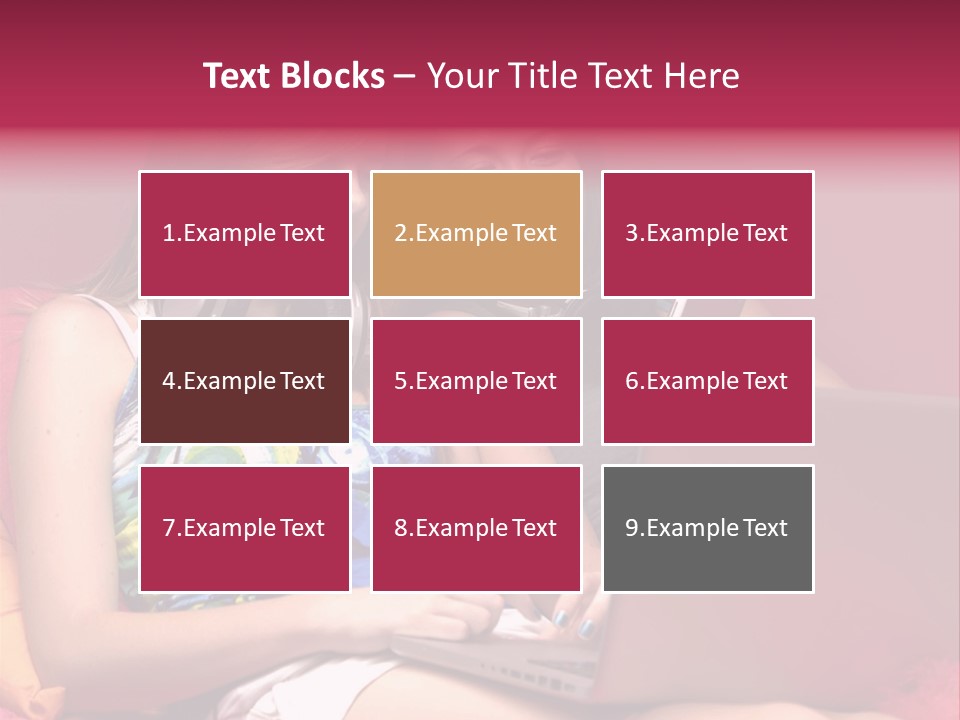 Two Girls Sitting On A Bed With Headphones On PowerPoint Template