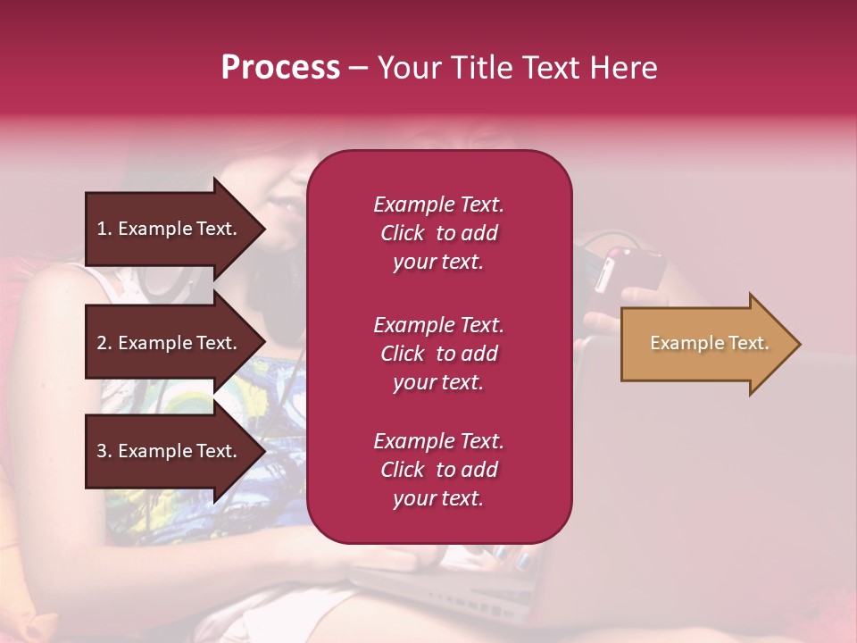 Two Girls Sitting On A Bed With Headphones On PowerPoint Template