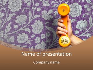 A Person Holding A Telephone In Their Hand PowerPoint Template