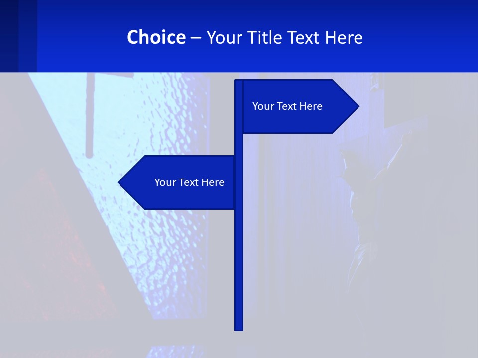 A Cross On A Wall With A Blue Background PowerPoint Template