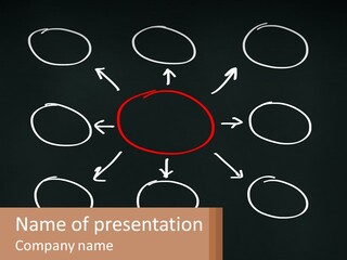 A Blackboard With A Red Circle And Arrows PowerPoint Template