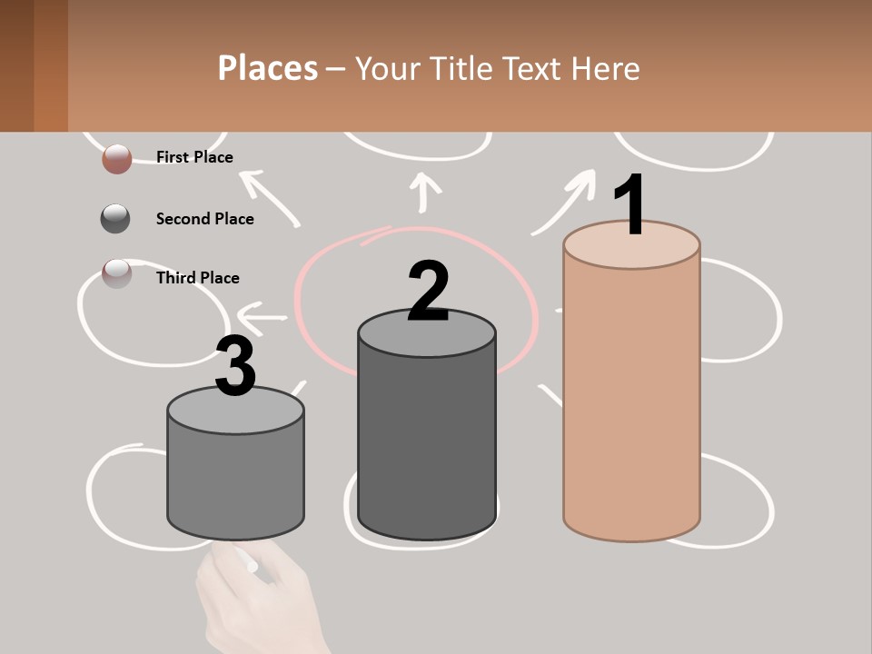 A Blackboard With A Red Circle And Arrows PowerPoint Template