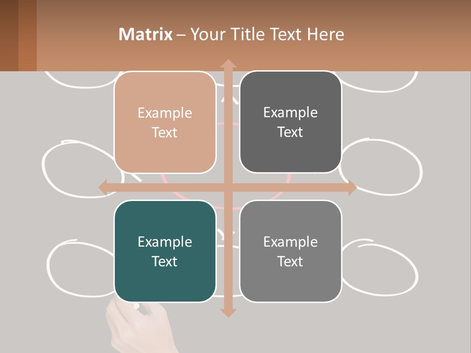 A Blackboard With A Red Circle And Arrows PowerPoint Template