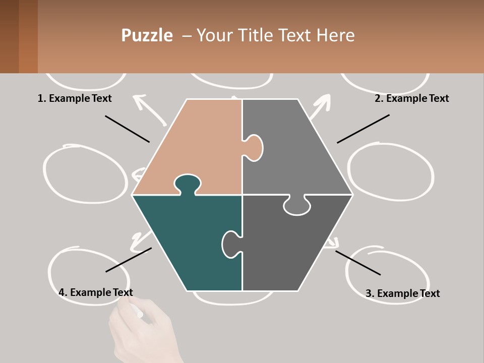 A Blackboard With A Red Circle And Arrows PowerPoint Template
