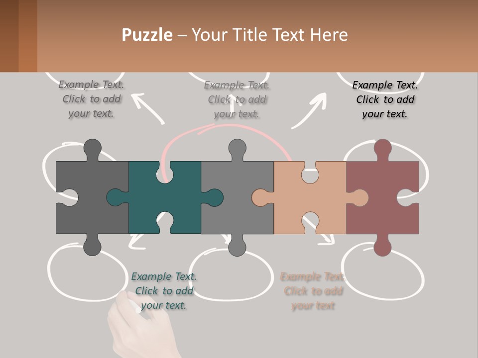 A Blackboard With A Red Circle And Arrows PowerPoint Template