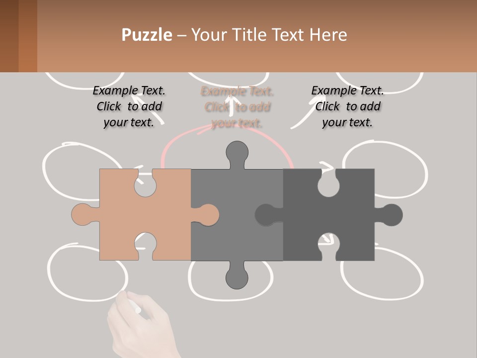 A Blackboard With A Red Circle And Arrows PowerPoint Template