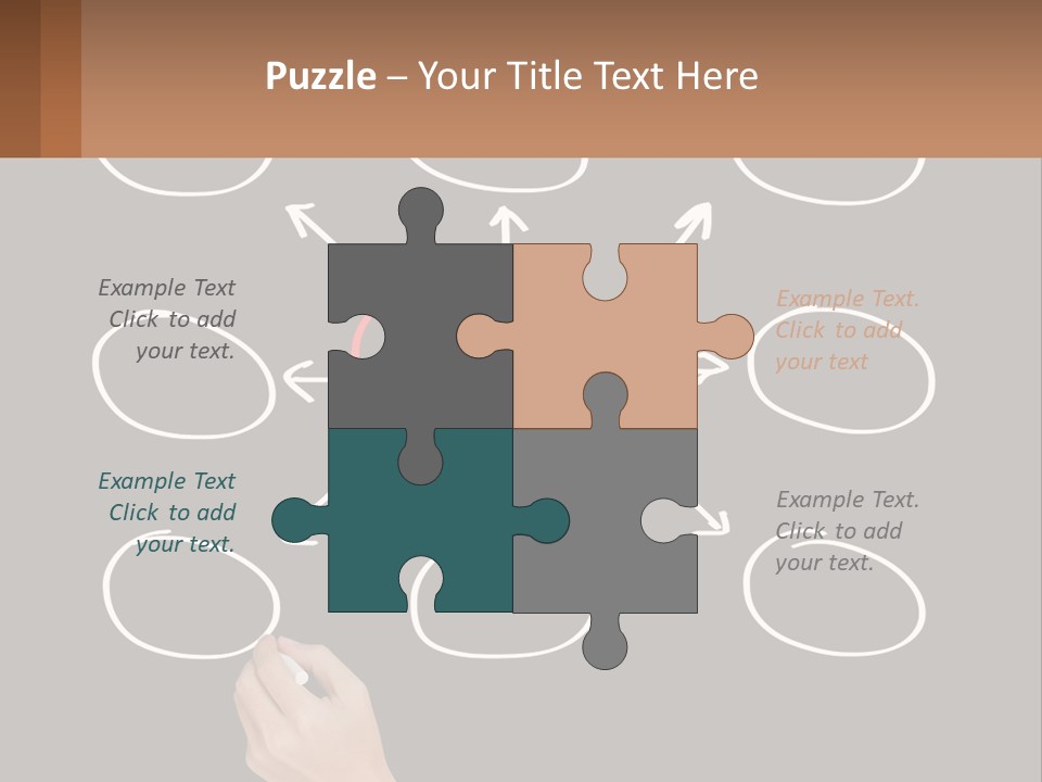 A Blackboard With A Red Circle And Arrows PowerPoint Template