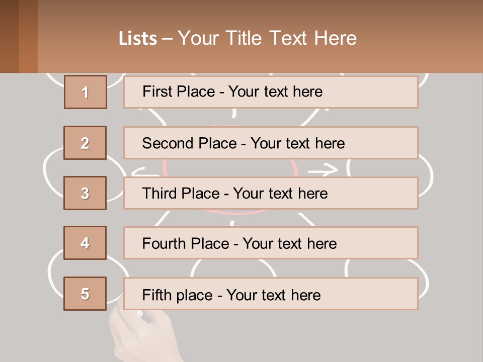 A Blackboard With A Red Circle And Arrows PowerPoint Template