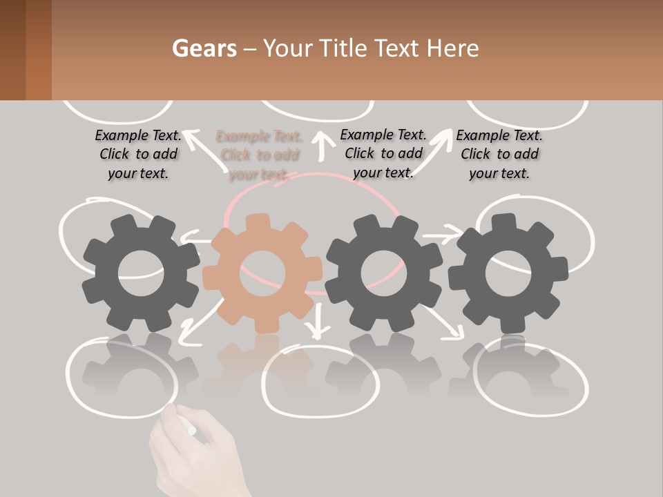 A Blackboard With A Red Circle And Arrows PowerPoint Template