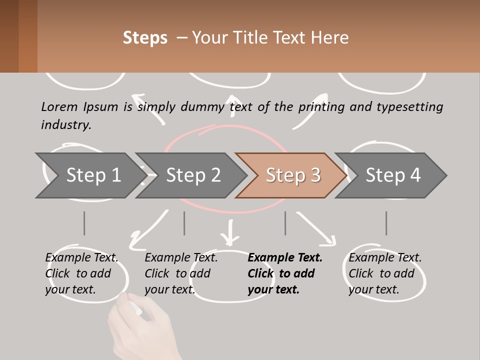 A Blackboard With A Red Circle And Arrows PowerPoint Template