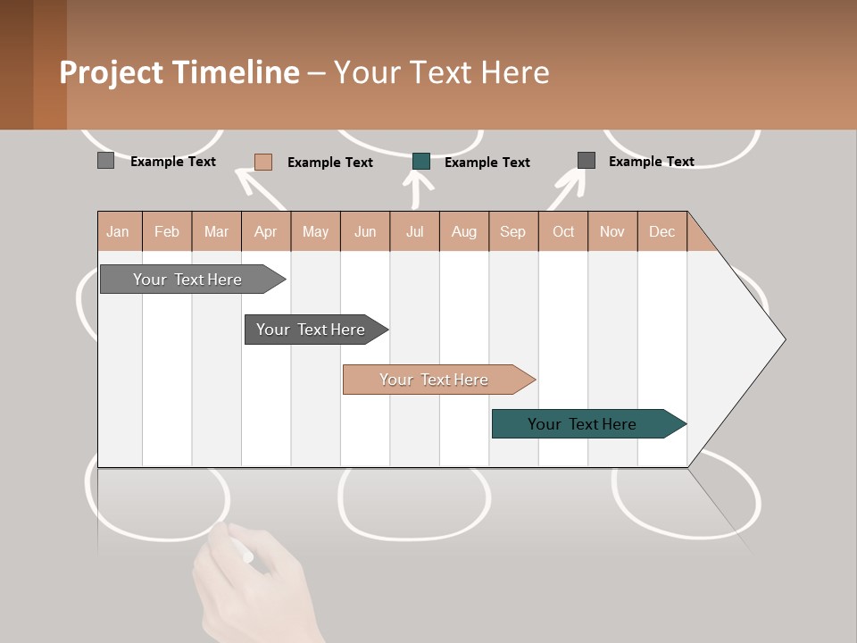 A Blackboard With A Red Circle And Arrows PowerPoint Template