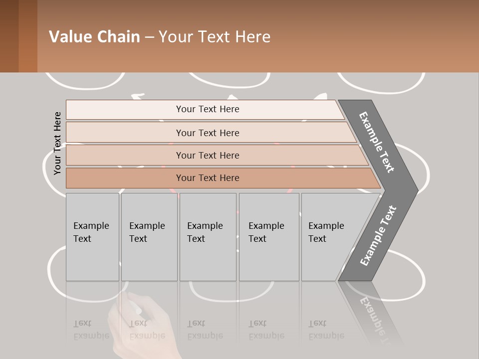 A Blackboard With A Red Circle And Arrows PowerPoint Template