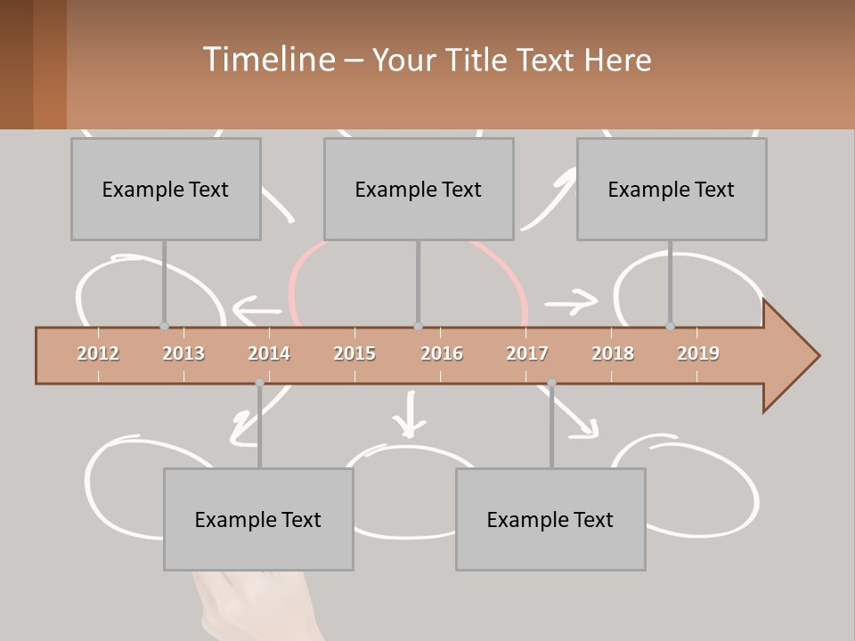 A Blackboard With A Red Circle And Arrows PowerPoint Template