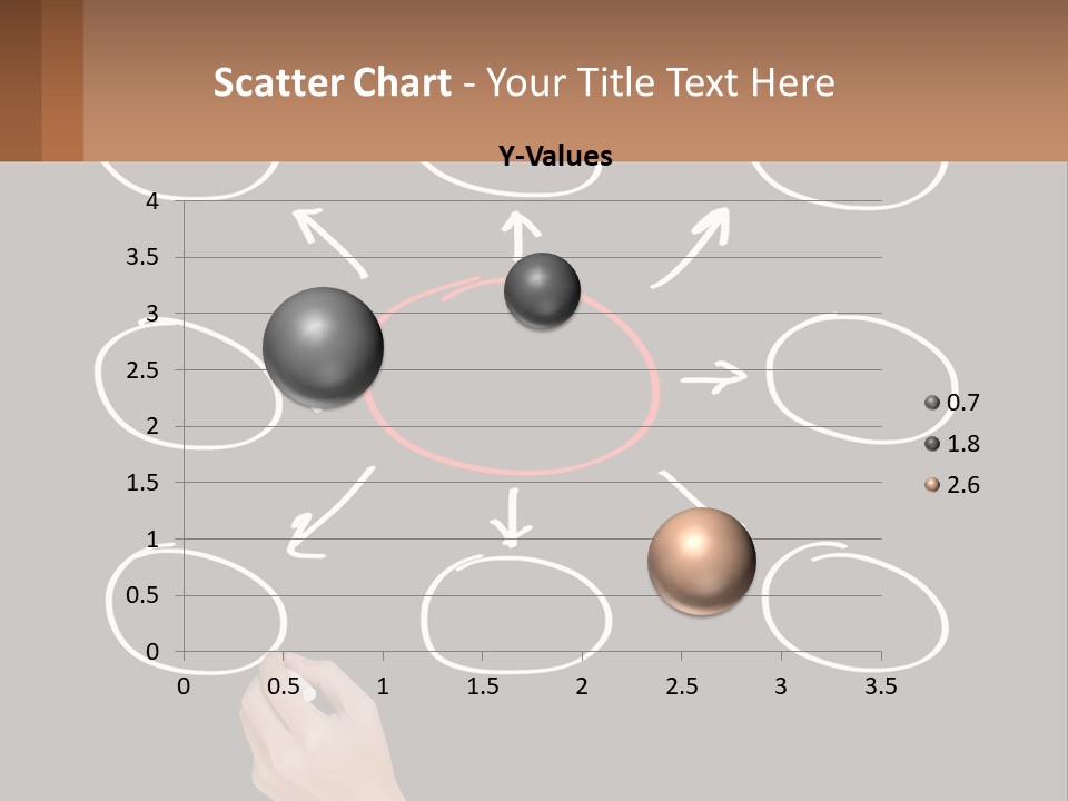 A Blackboard With A Red Circle And Arrows PowerPoint Template