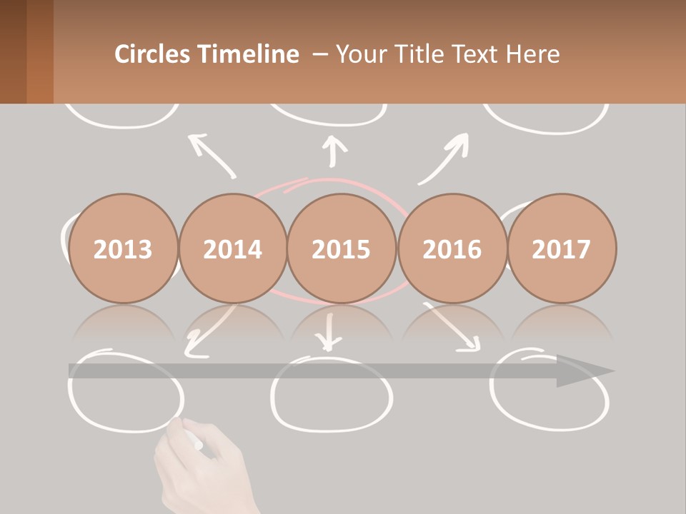 A Blackboard With A Red Circle And Arrows PowerPoint Template