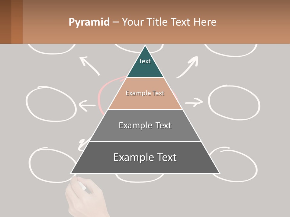 A Blackboard With A Red Circle And Arrows PowerPoint Template