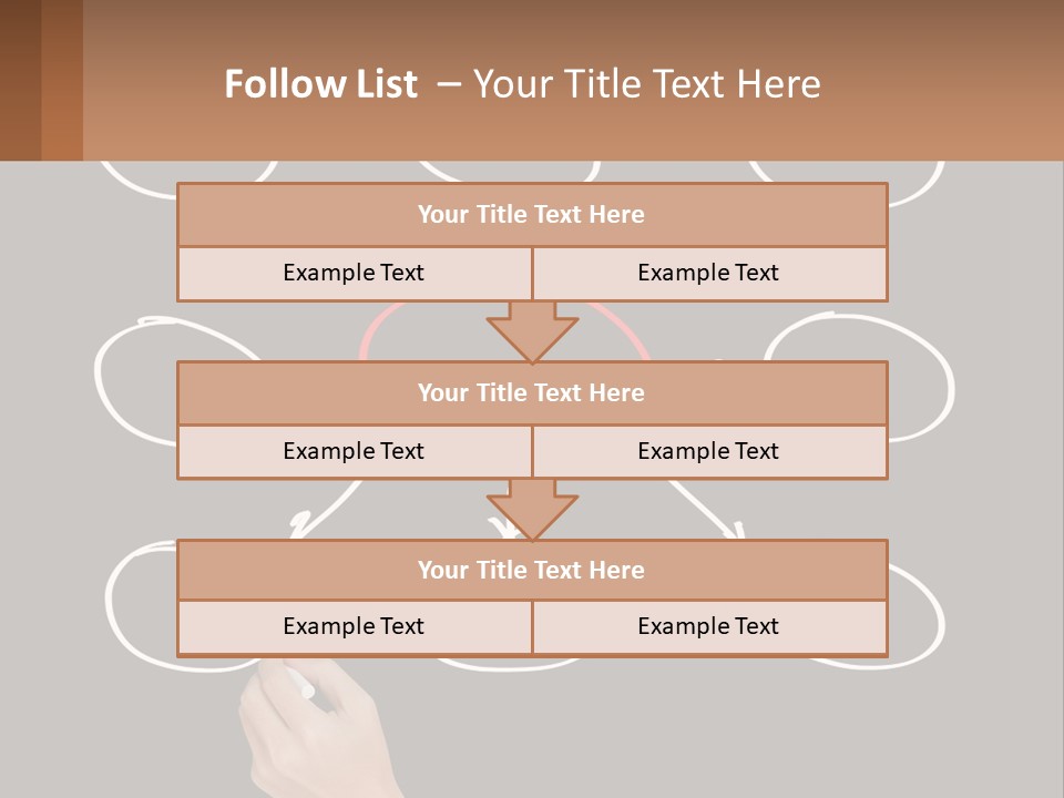 A Blackboard With A Red Circle And Arrows PowerPoint Template