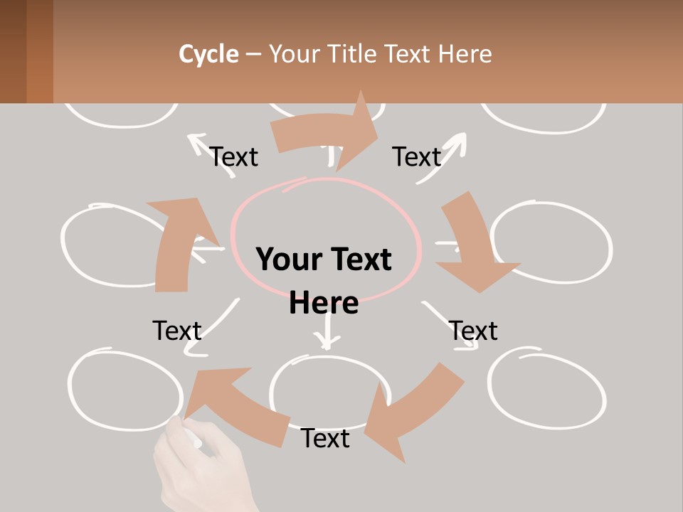A Blackboard With A Red Circle And Arrows PowerPoint Template