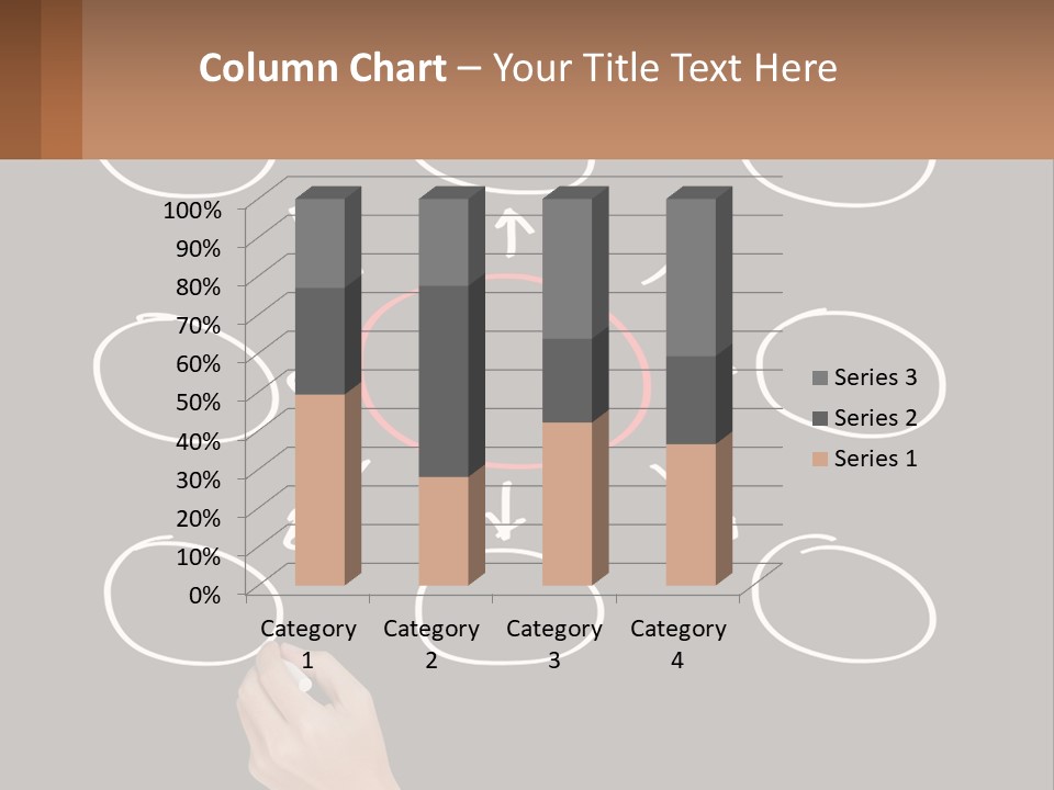 A Blackboard With A Red Circle And Arrows PowerPoint Template