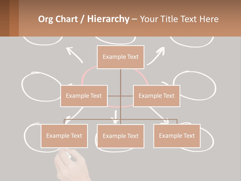 A Blackboard With A Red Circle And Arrows PowerPoint Template