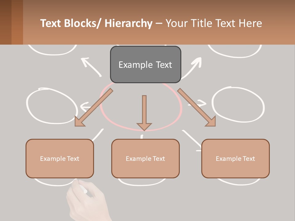 A Blackboard With A Red Circle And Arrows PowerPoint Template