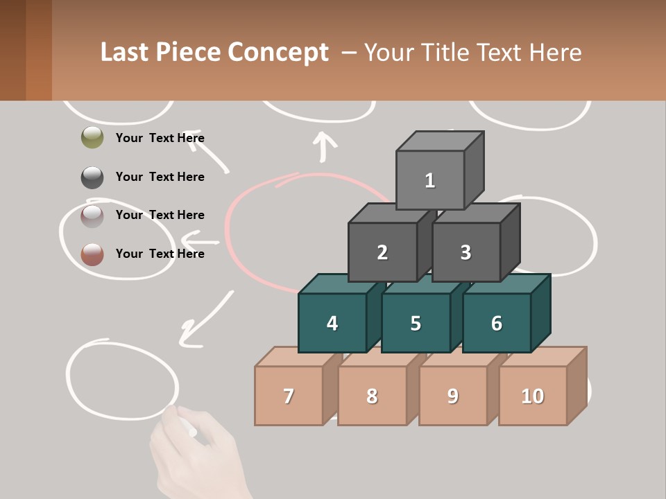 A Blackboard With A Red Circle And Arrows PowerPoint Template