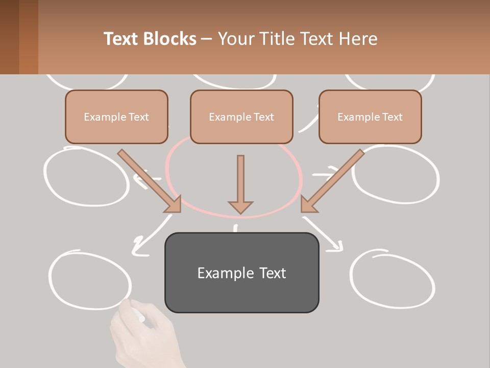 A Blackboard With A Red Circle And Arrows PowerPoint Template