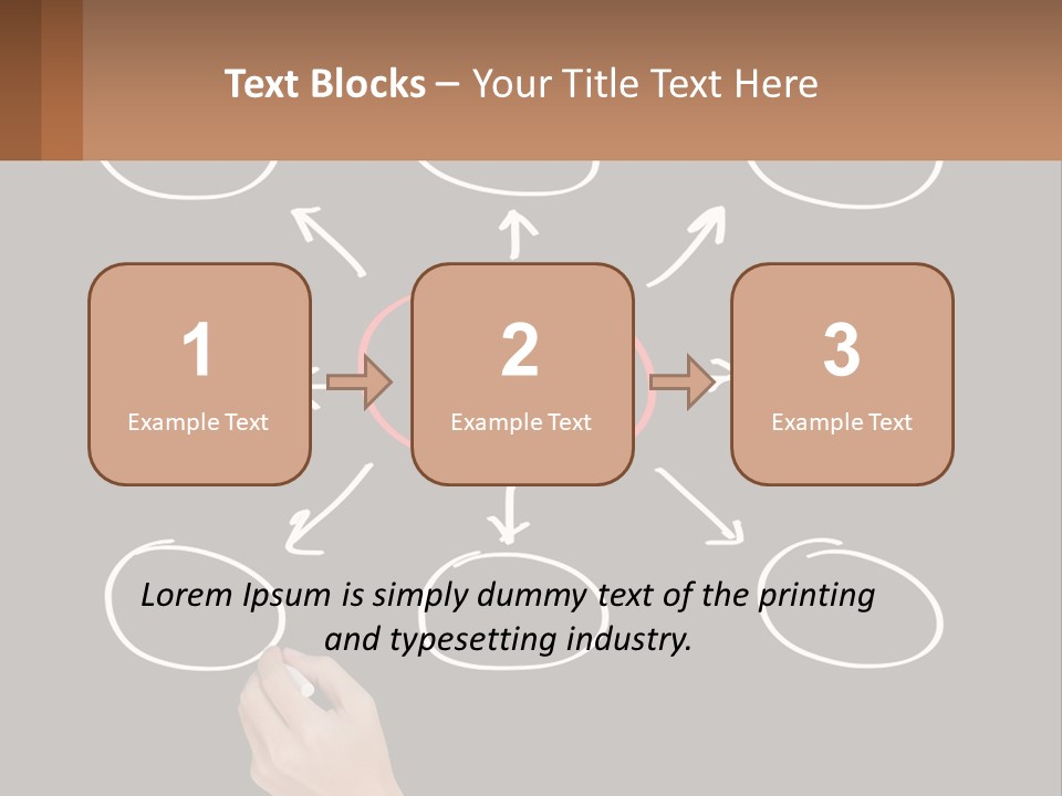 A Blackboard With A Red Circle And Arrows PowerPoint Template