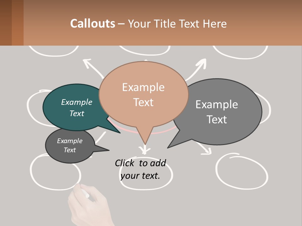 A Blackboard With A Red Circle And Arrows PowerPoint Template