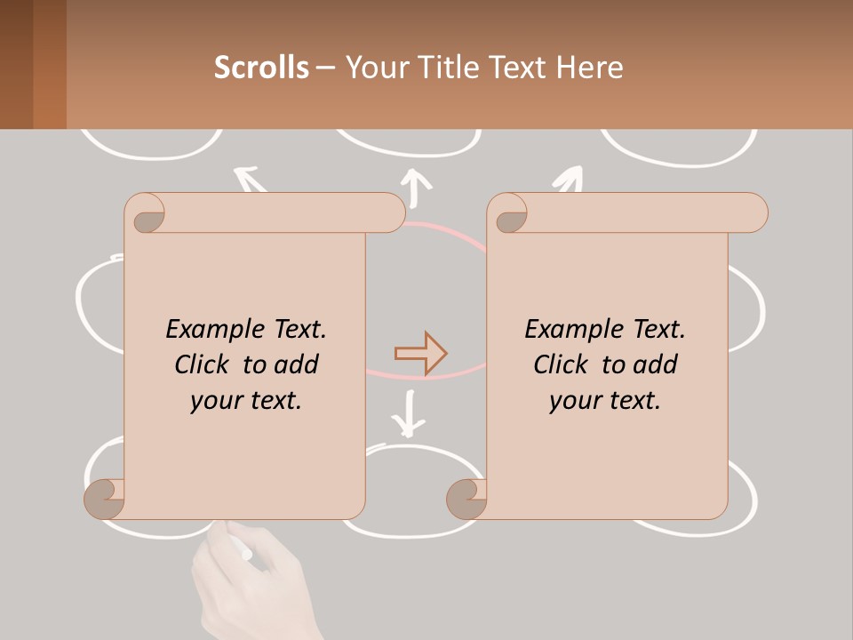 A Blackboard With A Red Circle And Arrows PowerPoint Template