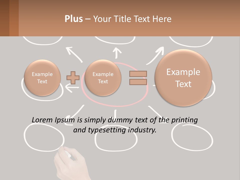 A Blackboard With A Red Circle And Arrows PowerPoint Template