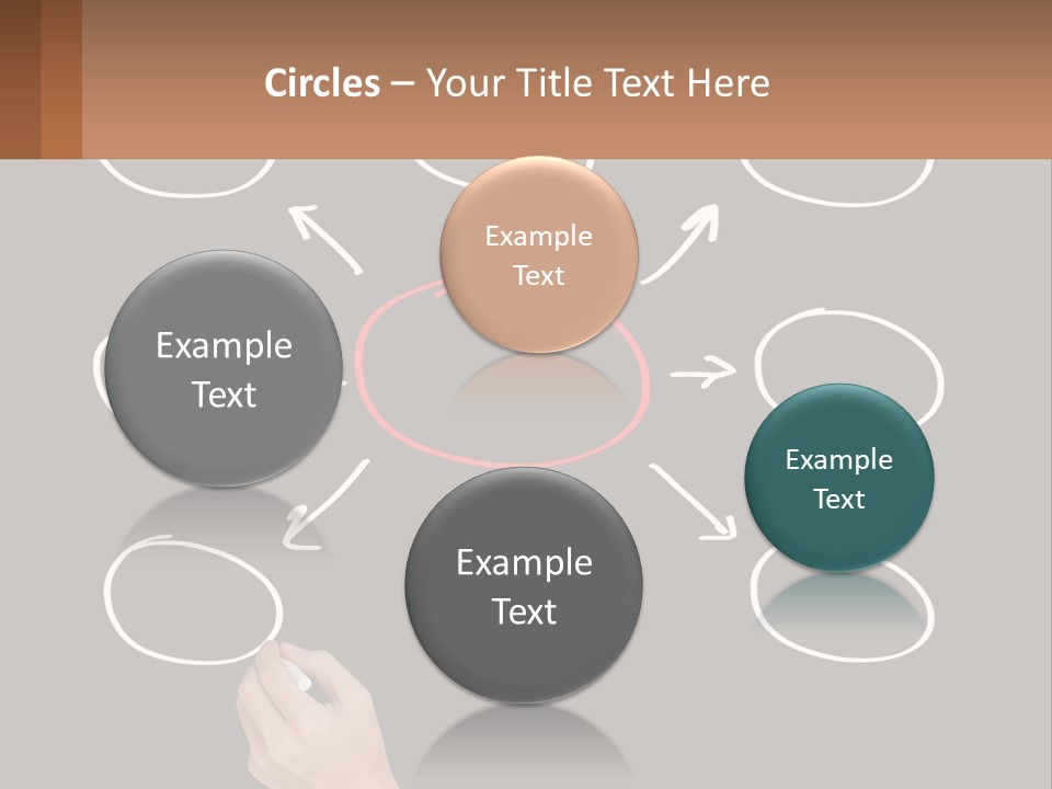 A Blackboard With A Red Circle And Arrows PowerPoint Template