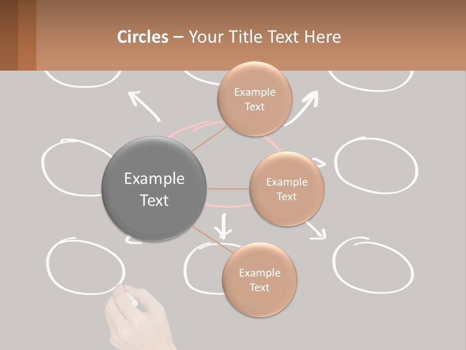 A Blackboard With A Red Circle And Arrows PowerPoint Template