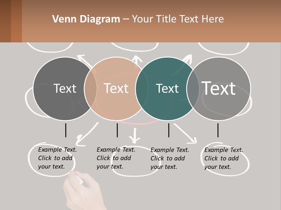 A Blackboard With A Red Circle And Arrows PowerPoint Template
