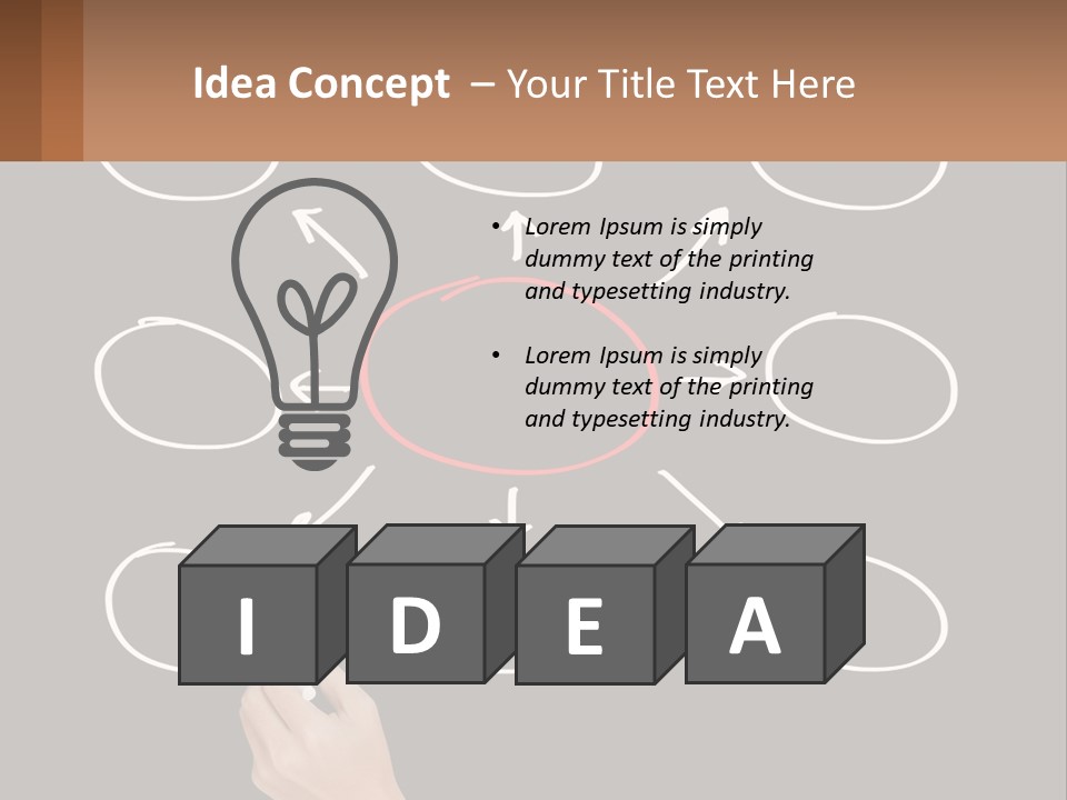 A Blackboard With A Red Circle And Arrows PowerPoint Template