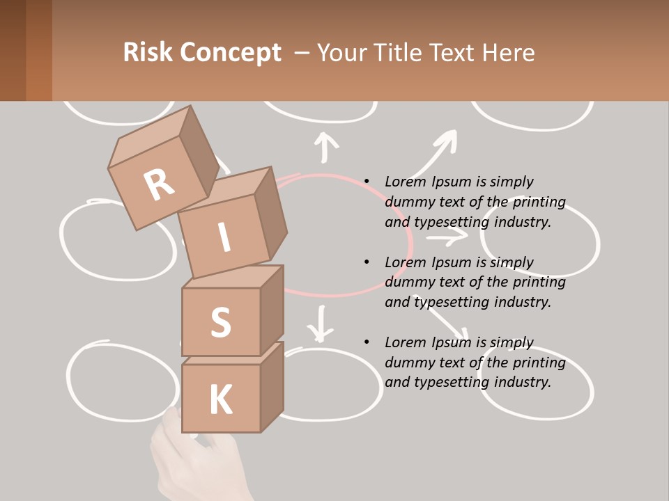 A Blackboard With A Red Circle And Arrows PowerPoint Template