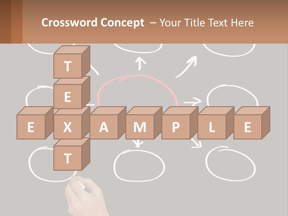 A Blackboard With A Red Circle And Arrows PowerPoint Template