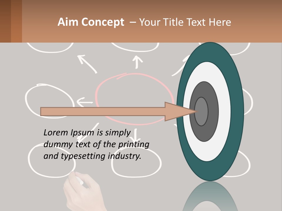 A Blackboard With A Red Circle And Arrows PowerPoint Template