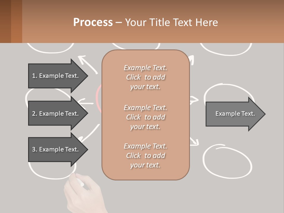 A Blackboard With A Red Circle And Arrows PowerPoint Template