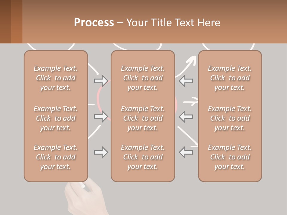 A Blackboard With A Red Circle And Arrows PowerPoint Template