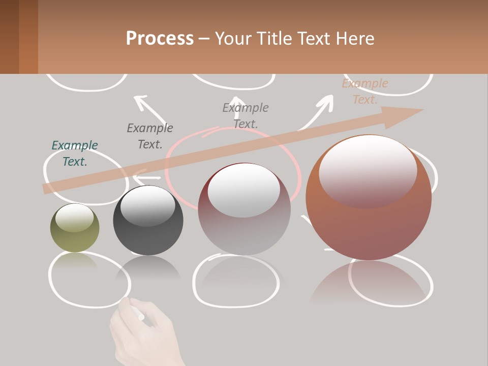 A Blackboard With A Red Circle And Arrows PowerPoint Template