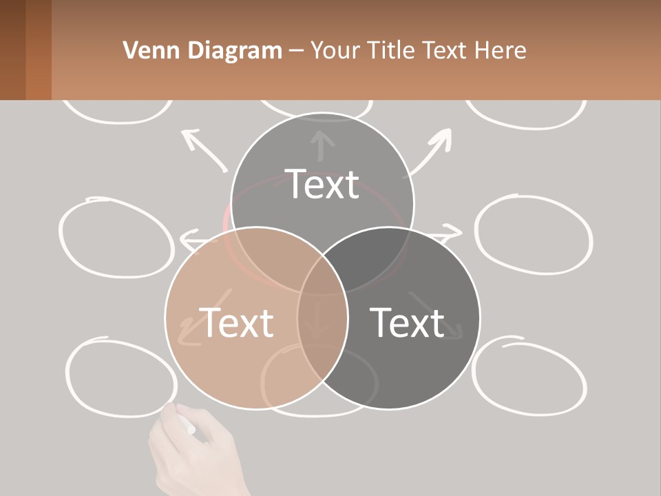 A Blackboard With A Red Circle And Arrows PowerPoint Template
