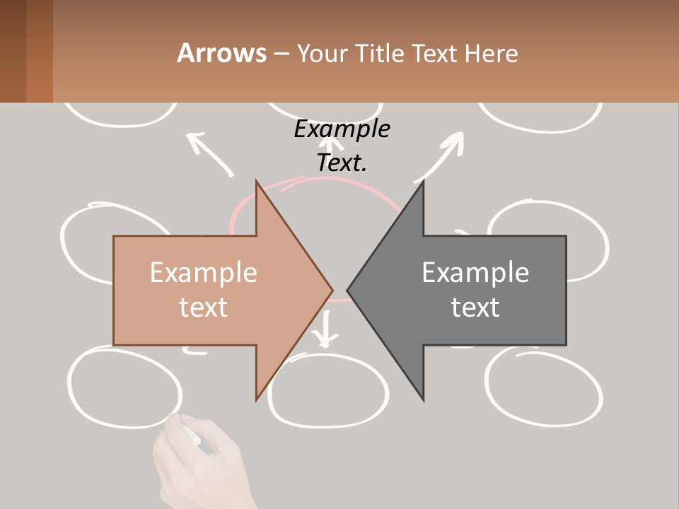 A Blackboard With A Red Circle And Arrows PowerPoint Template